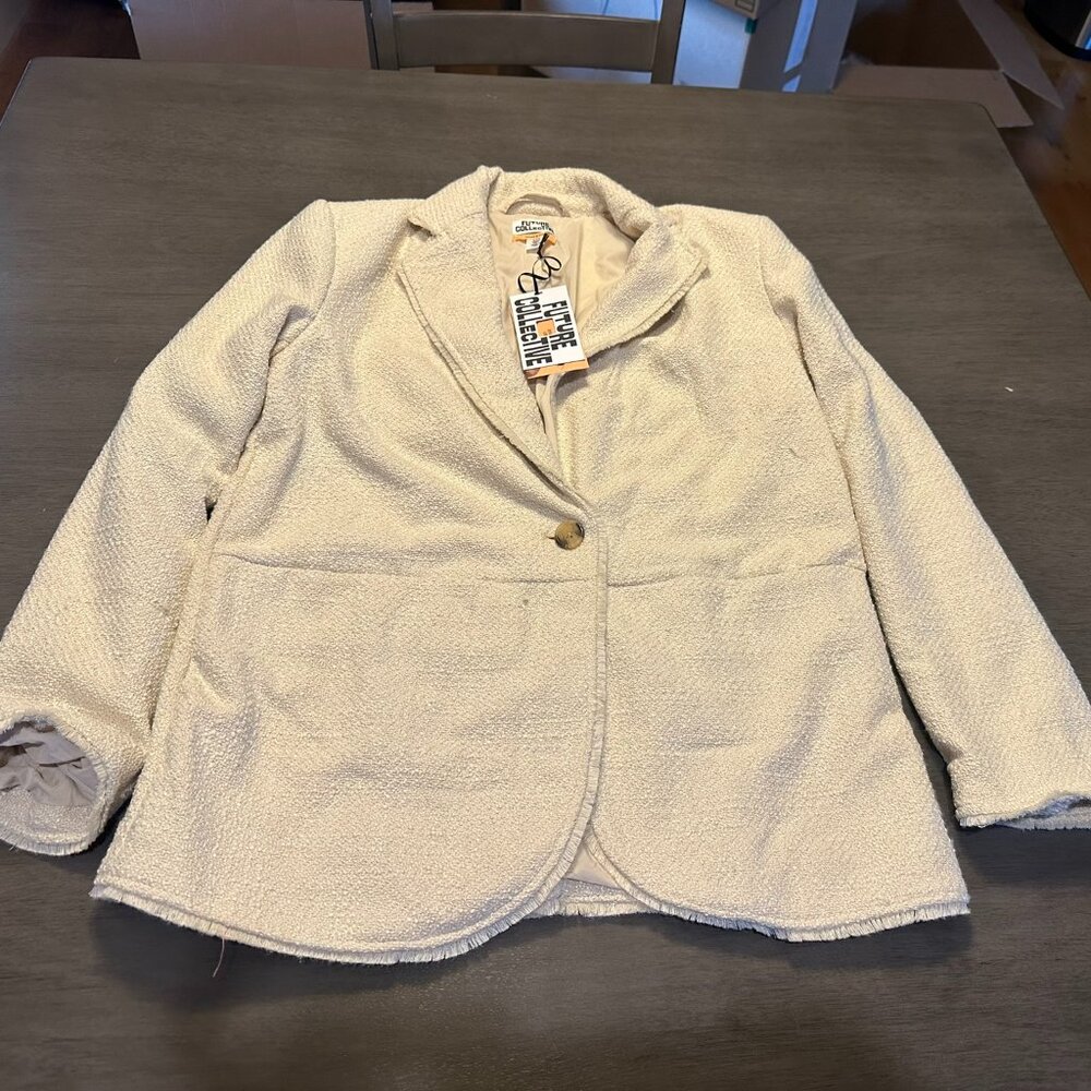 Women's Boucle Frayed Edge Blazer - Future Collective™ with Jenny K. Lopez XXS